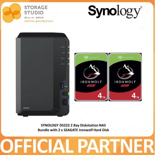 SYNOLOGY 2-Bay Diskstation DS223 Bundle with SEAGATE IRONWOLF 2 x 4TB